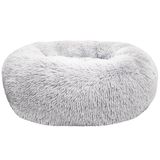 Лежанка круглая "Плюшка", серая S 