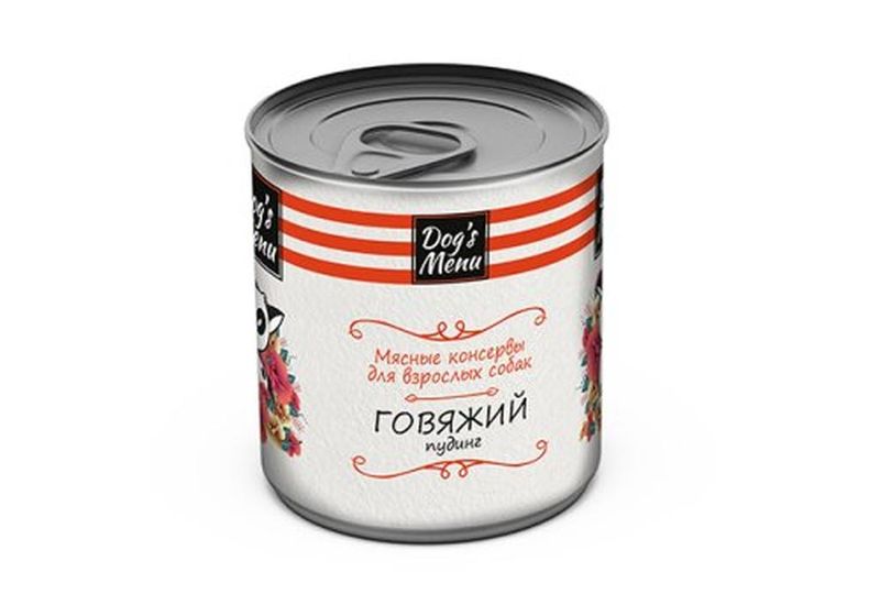 Корм д/взрослых собак говяжий пудинг 750 гр