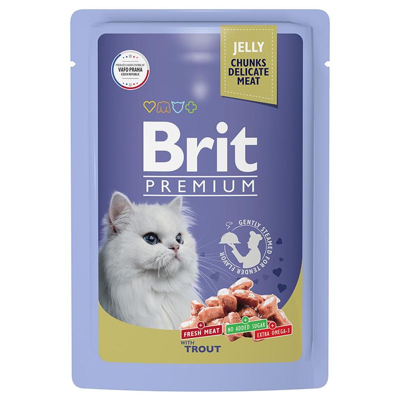 Brit Premium Cat Pouch with Trout in Jelly 85 гр