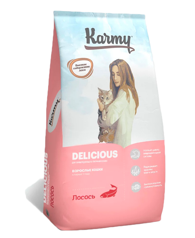 KARMY Delicious Взрослые кошки Лосось 10 кг