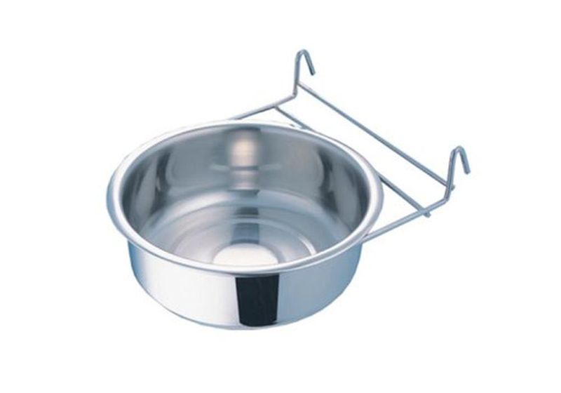 Миска из нержавеющей стали скреплением для клеток и вальеров 1,35 л