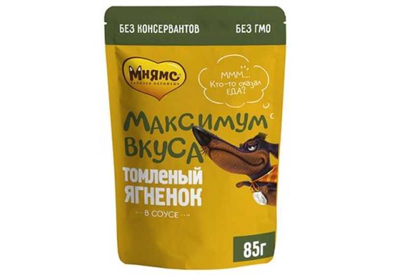 Лакомство Мнямс д собак Томленый ягненок в соусе"Максимум вкуса" 85 г