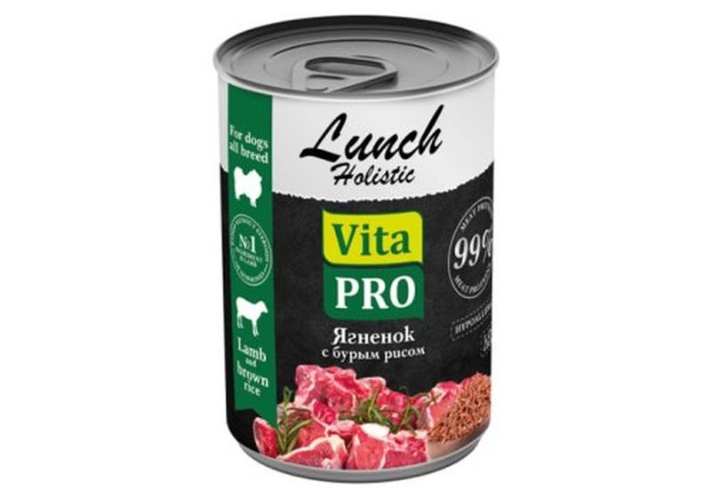 VITA PRO LUNCH Консервы для собак ягненок с бурым рисом 400 гр