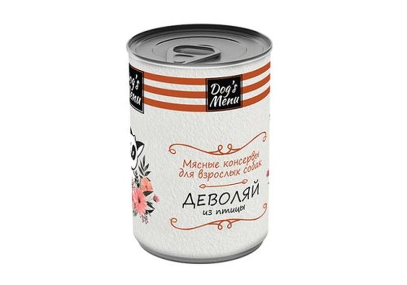 Корм д/взрослых собак деволяй из птицы 340 гр