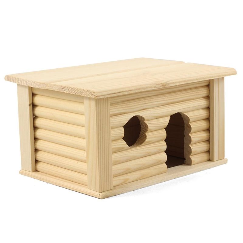 Домик с плоской крышей для мелких животных деревянный 21 х 14 х 11,5 см