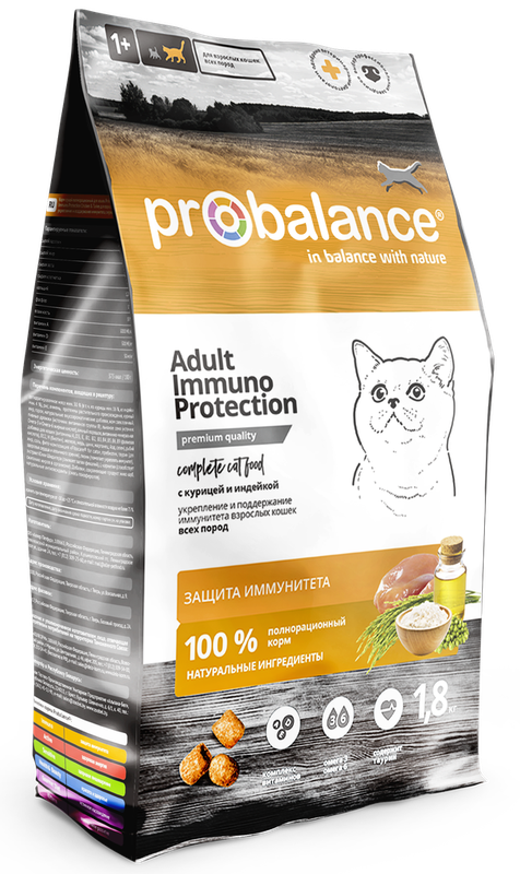 ProBalance ADULT Immuno Protection Корм сухой д/кошек с курицей и индейкой 400 гр (16шт)