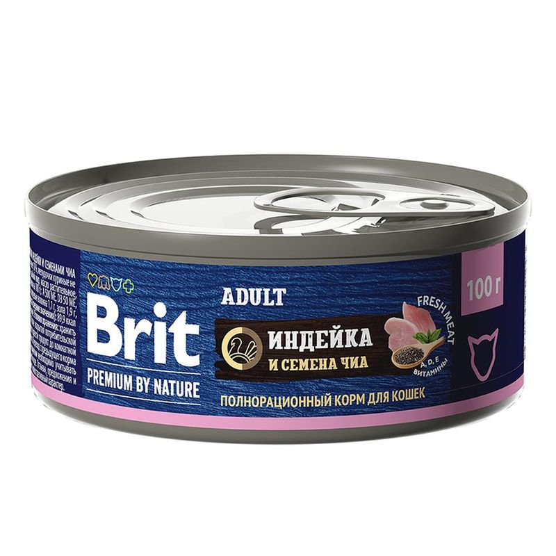Brit Premium by Nature Adult Turkey & Chia Seeds 100 гр