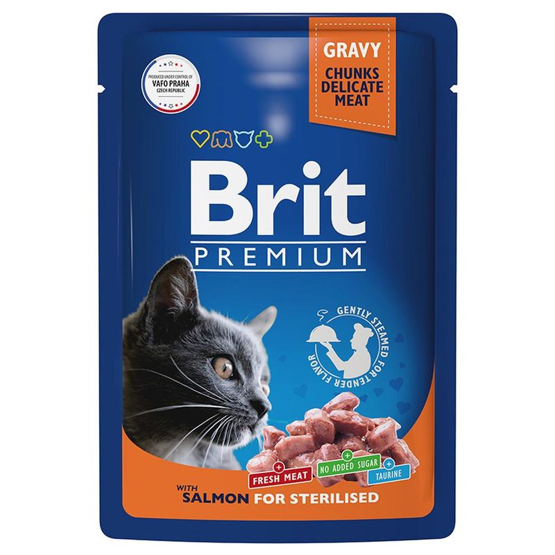 Brit Premium Cat Pouches Salmon for Sterilised 85 гр