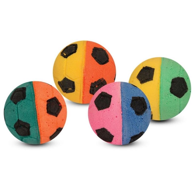 Мяч футбольный разноцветный, 4,5 см 4 шт