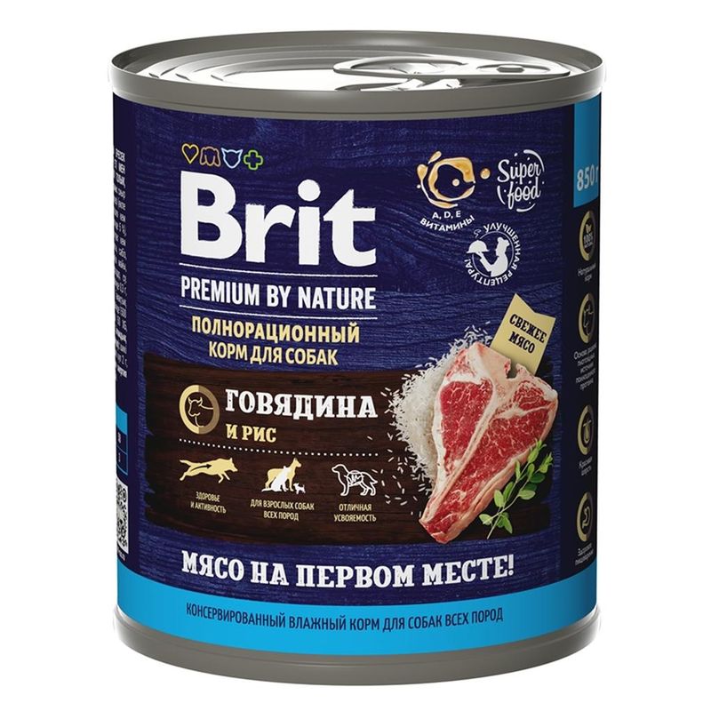 Brit Premium by Nature Dog Beef & Rice 850 гр