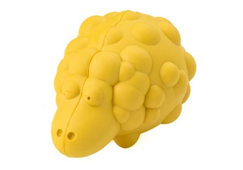 Игрушка для собак "Овечка" с пищалкой желтая, с ароматом сливок 8,5*12 см