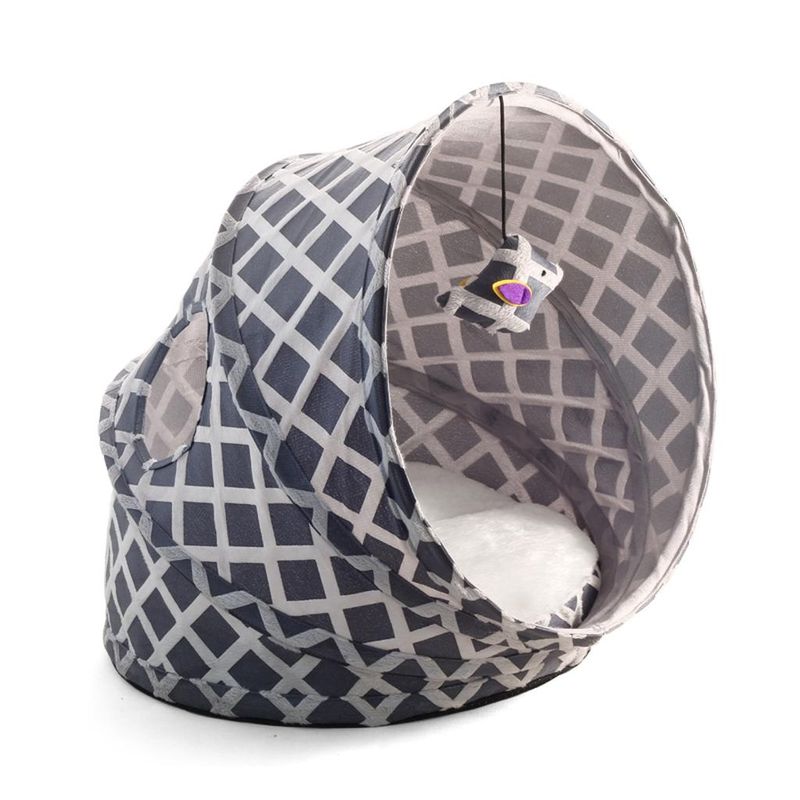 Лежанка-туннель для кошек, 43 х 38 х 35 см серая