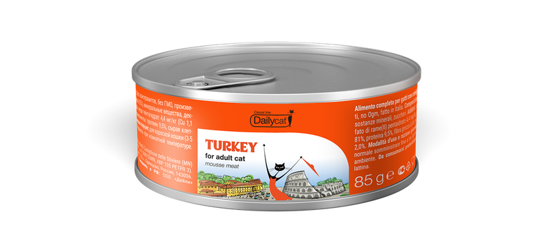 Dailycat casual line Turkey mousse meat 85 гр