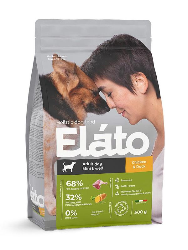 Elato Holistic Adult Dog Mini Chicken & Duck 500 гр
