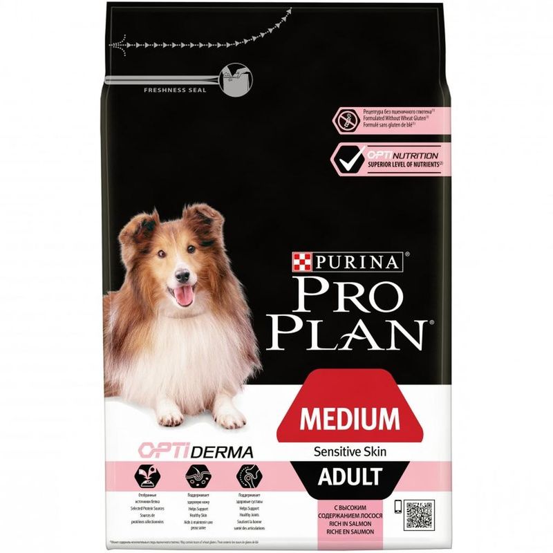 Purina Pro Plan Dog Medium Adult Sensitive skin OPTIDERMA 3 кг