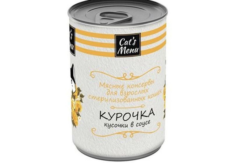 Корм консервированный д/взр. стерилизованных кошек с курочкой кусочки в соусе 85 гр