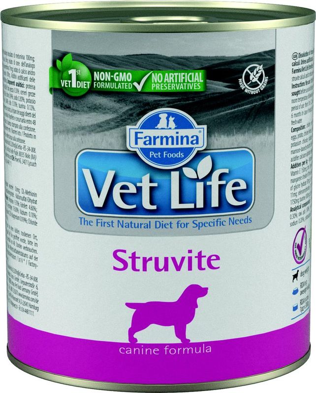 Фармина Vet Life Dog Struvite Паштет диета д соб при мочекам болезни, 300гр