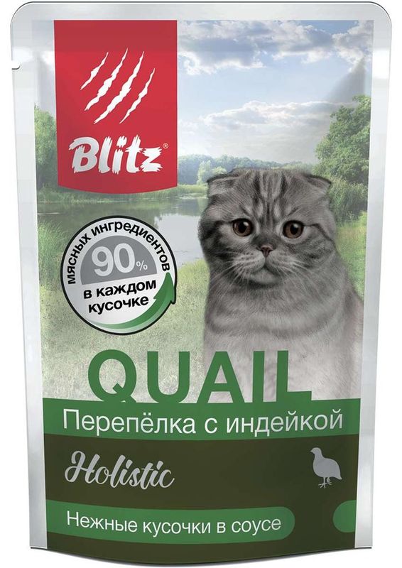 Blitz Holistic Quail & Turkey in Gravy Adult Cat 85 гр