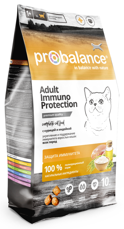 ProBalance ADULT Immuno Protection Корм сухой д/кошек с курицей и индейкой 400 гр (16шт)