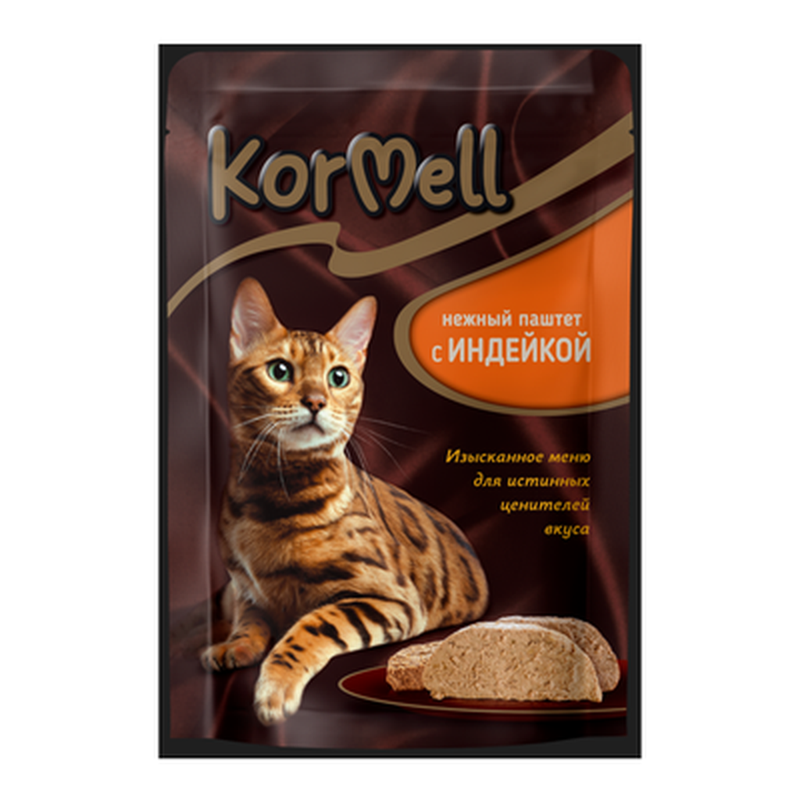 Корм консервированный для взрослых кошек паштет с индейкой 75 гр