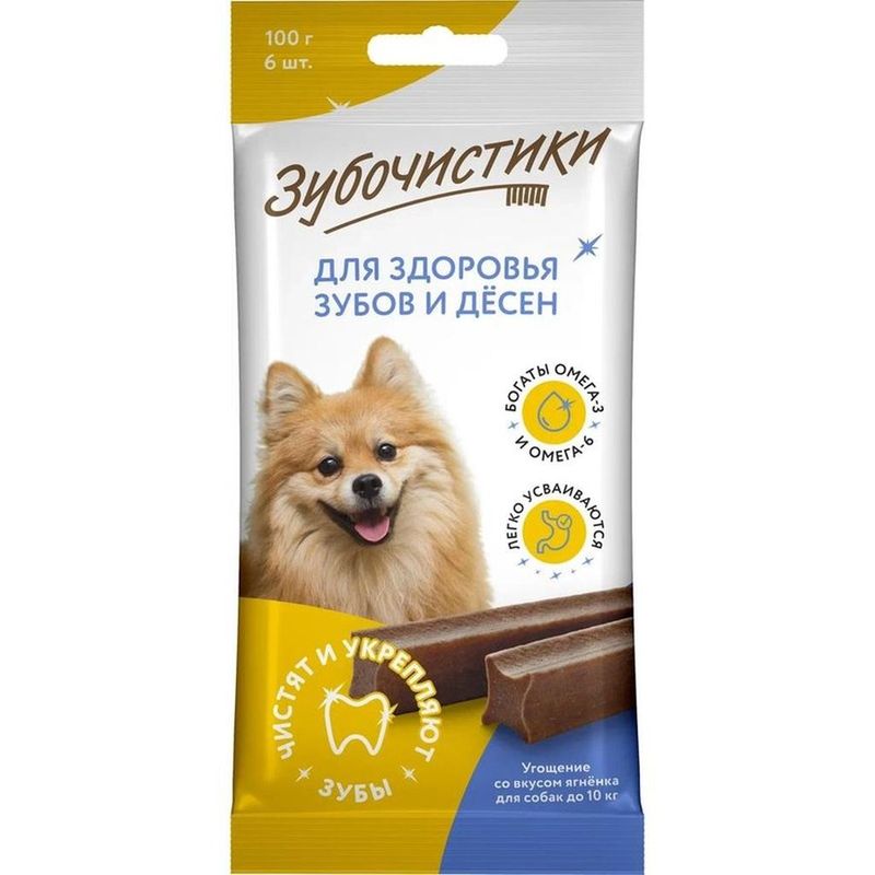 Зубочистики Жевательные палочки со вкусом ягненка для собак мелких пород 100 гр