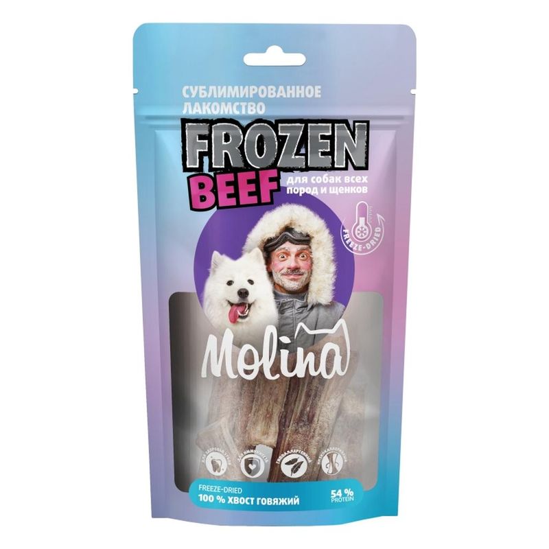 Frozen Beef, Сублимированное лакомство Хвост говяжий для собак всех пород и щенков 100 гр
