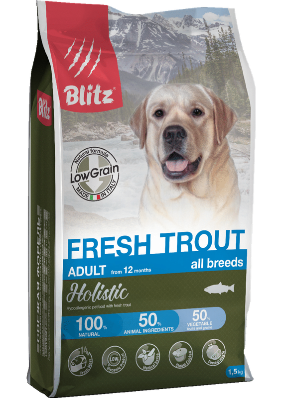 Blitz Holistic Fresh Trout Adult Dog All Breeds (Low Grain) 1,5 кг