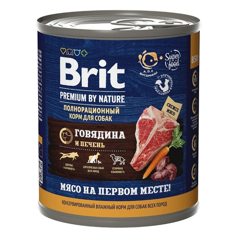 Brit Premium by Nature Dog Beef & Liver 850 гр