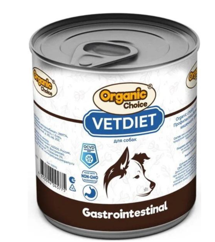 Organic Choice VET Gastrointestinal д/собак профилактика болезней ЖКТ 340гр