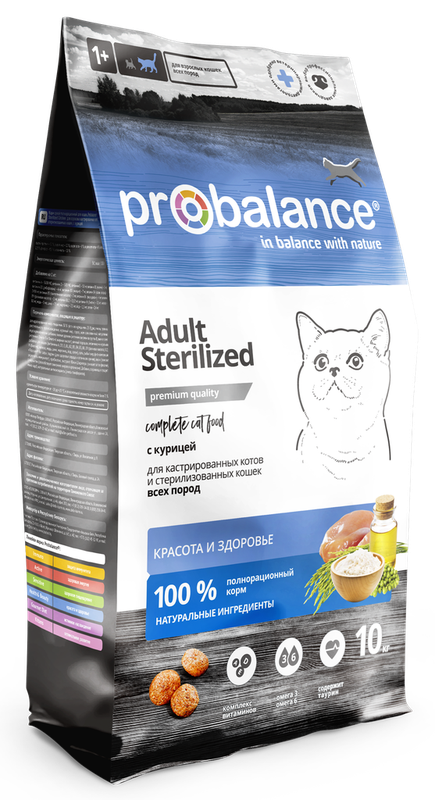 ProBalance Sterilized Корм сухой д/кошек стерилизованных и кастрированных котов 400 гр (16шт)