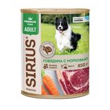 Корм консервированный полнорационный для взрослых собак Говядина морковь 850 гр