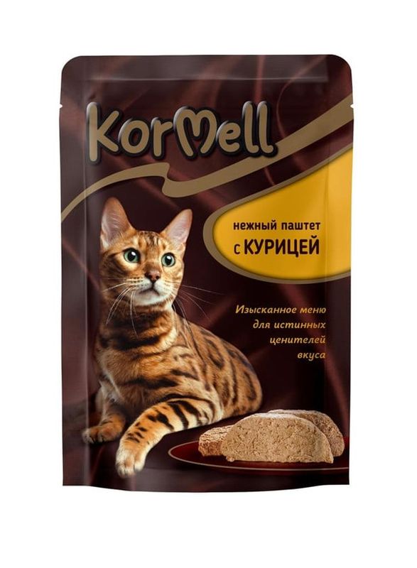 Корм консервированный для взрослых кошек паштет с курицей 75 гр