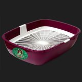 Туалет для кошек "Альбус" с сеткой пепельный