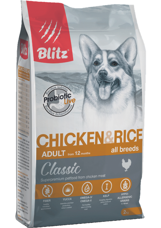 Blitz Classic Chicken & Rice Adult Dog All Breeds 2 кг