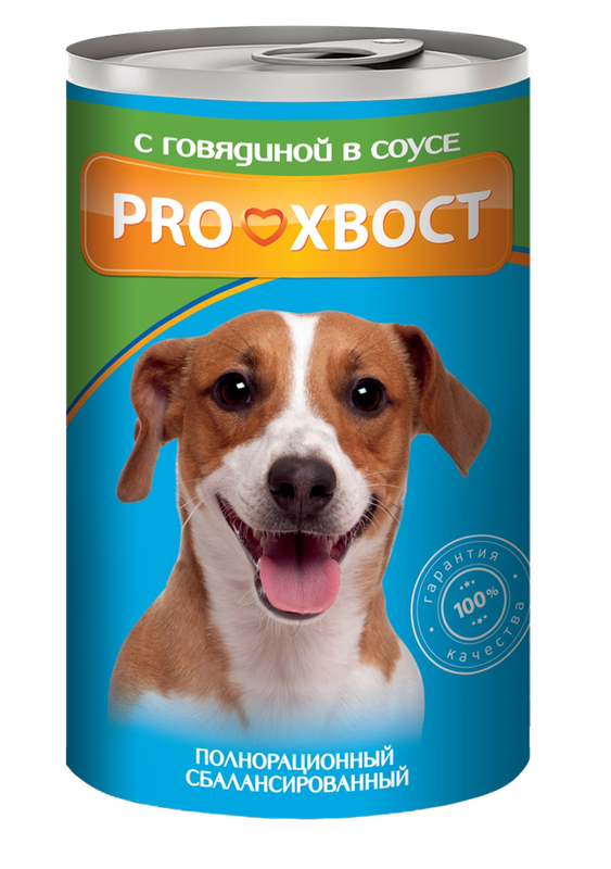 Консервированный корм для собак с говядиной в соусе, банка 415 гр