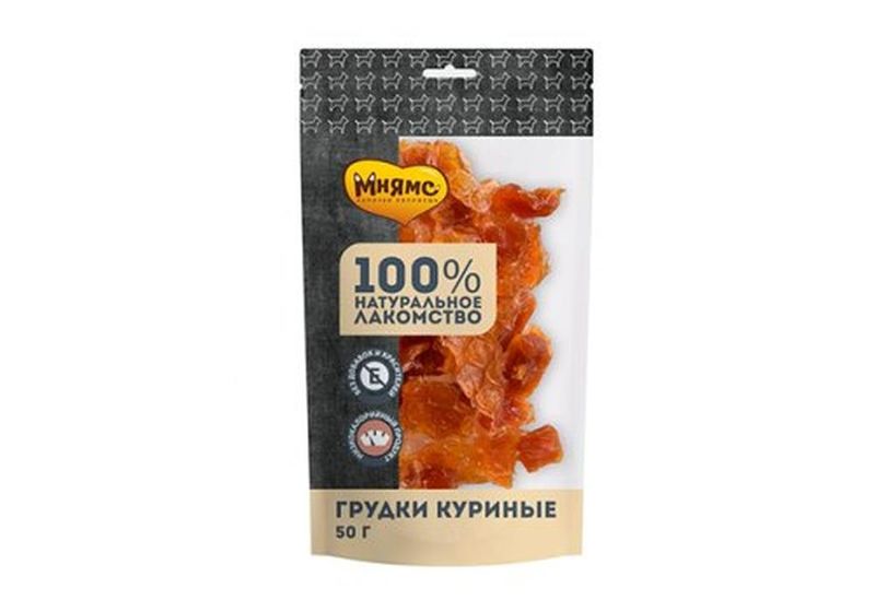 Мнямс Лакомство для собак Грудки куриные 0,05 кг