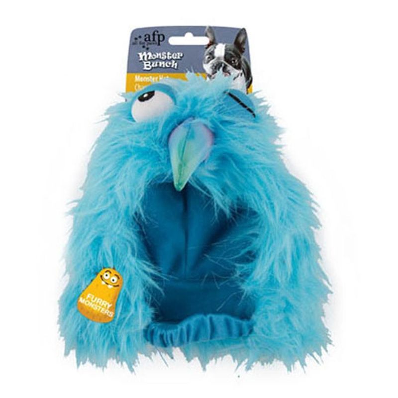 Шапочка Монстр-попугай голубой для собак 24 см