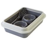 Набор "Для Питомца" (туалет с бортиком, совок, миска двойная) телегрей