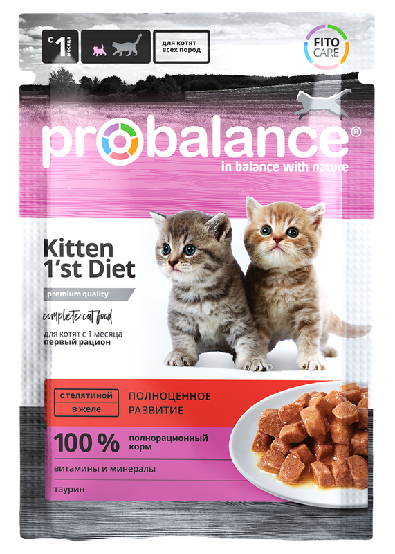 ProBalance 1'st Diet  д/котят телятина в желе пауч 85 гр (28шт)