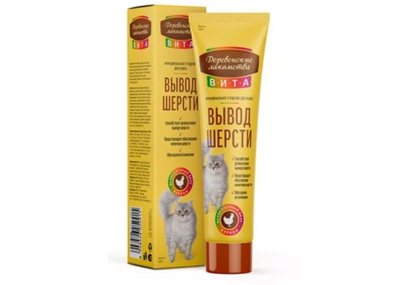 ДЛ Вита, для кошек Паста д/вывода шерсти, 120 гр со вкусом креветки (96)