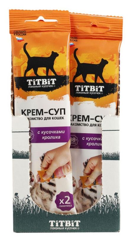 Крем-суп для кошек с кусочками кролика 10 гр