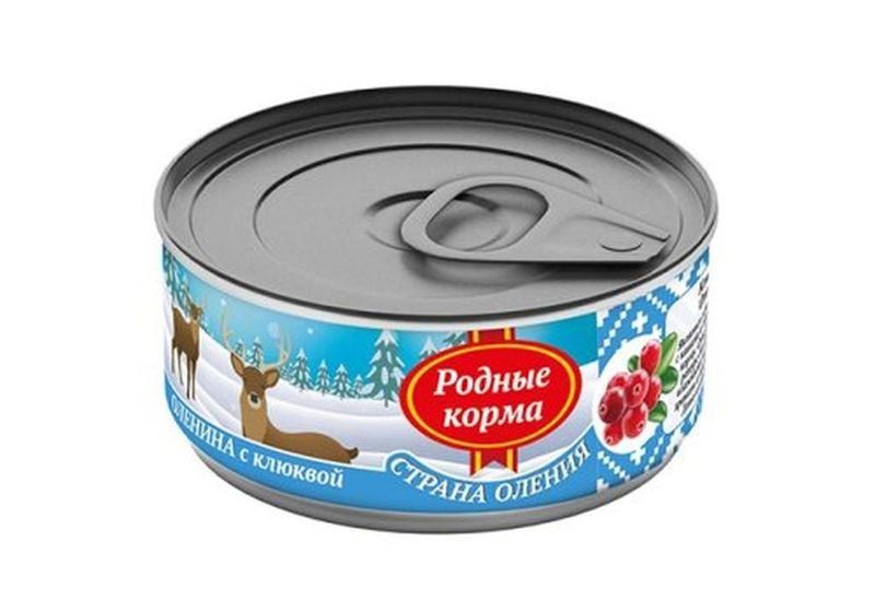 Корм консервированный д/собак оленина с клюквой 100 гр