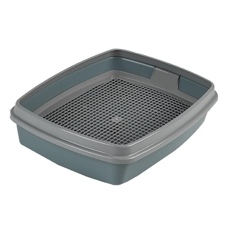 Туалет для кошек "МЯУС" с сеткой и бортиком тиффани