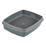 Туалет для кошек "МЯУС" с сеткой и бортиком тиффани