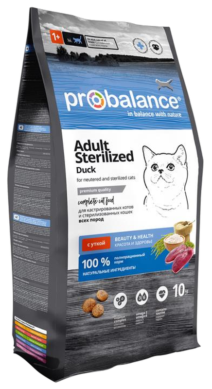 ProBalance Sterilized DuckКорм сухой д/стерилиз. кош./кастр. котов,с уткой 10 кг