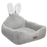 Лежанка квадратная "Зайка", 50 х 50 х 22 см серый