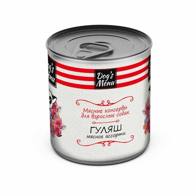 Корм д/взрослых собак гуляш мясное ассорти 340 гр