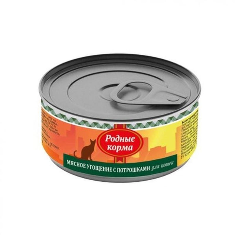 Корм консервированный д/кошек мясное угощение с потрашками 100 гр