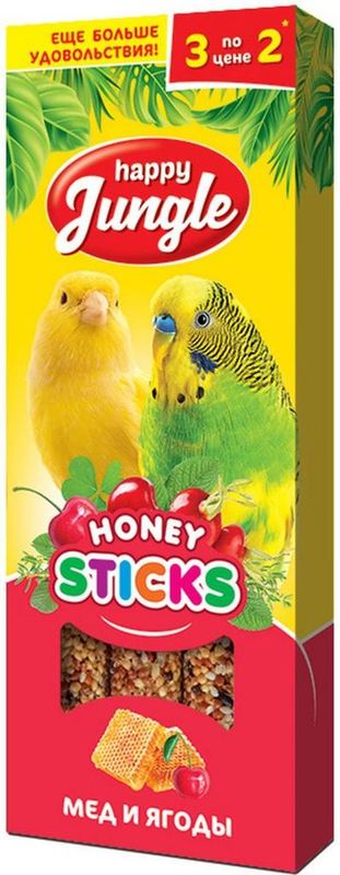 Палочки для птиц, 3 шт. мед и ягоды