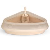 Туалет для кошек угловой с бортом (совок в комплекте) 54 х 40 х 15 см